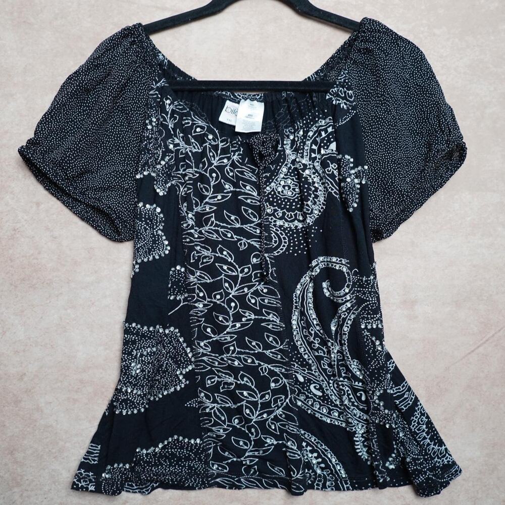 Bila Paisley Peasant Blouse XXL Boho Y2K
